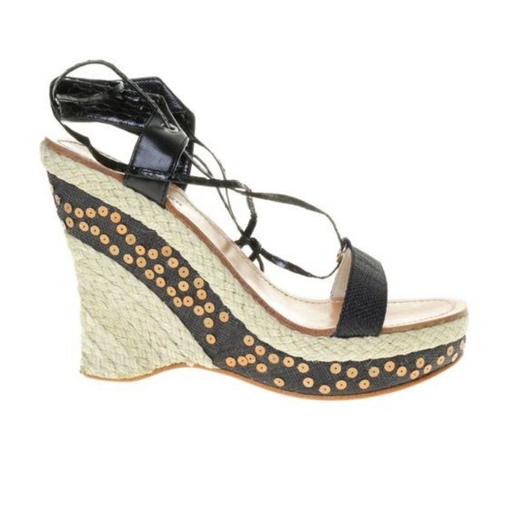Kurt Geiger Sequin Pescada Leg Wrap Wedges 8.5